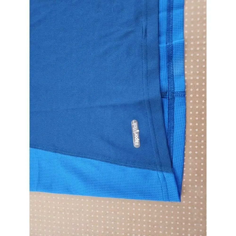 The North Face Shirt Mens Medium Blue Short Sleeve Logo Crew Neck Vapor Wick